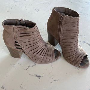 Peep toe booties